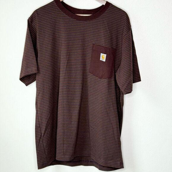 Carhartt Relaxed Fit Striped Short Sleeve T Shirt - Men’s US L - Picture 2 of 8